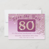 Save The Date Parties scintillant d'or Rose brillante pour 80e a (Devant)