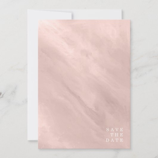 Save The Date Parties scintillant en marbre moderne Mariage Rose (Devant)