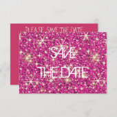 Save The Date Parties scintillant étoilée rose étincelante enreg (Devant / Derrière)