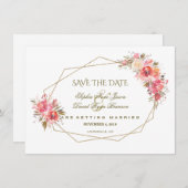Save The Date Parties scintillant Floral Flush Or Vider Enregist (Devant / Derrière)