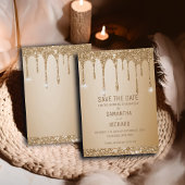 Save The Date Parties scintillant Gold Drives Champagne Beige