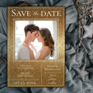 Save The Date Parties scintillant Gold Photo Enregistrer la date