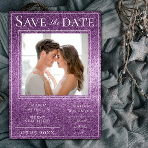 Save The Date Parties scintillant Magenta Photo Enregistrer la d