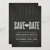 Save The Date Parties scintillant Noir & Argent Regarder Enregis (Devant / Derrière)