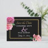 Save The Date Parties scintillant noire et noire et Mariage Rose (Debout devant)