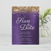 Save The Date Parties scintillant or brillant foncé violet ombre (Debout devant)