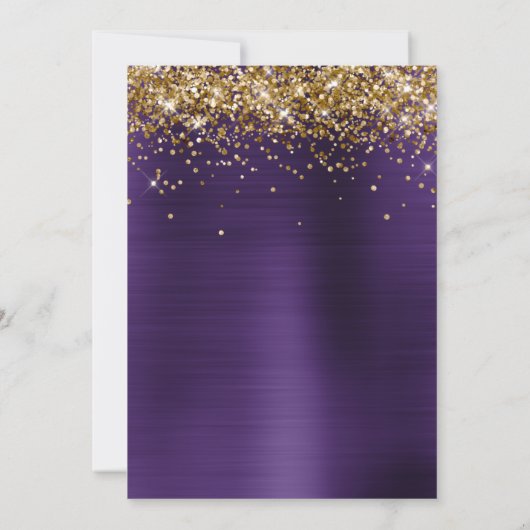 Save The Date Parties scintillant or brillant foncé violet ombre (Dos)