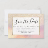 Save The Date Parties scintillant Or Chic Iridescente Holographi (Devant)