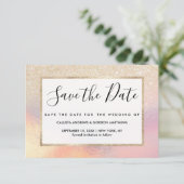 Save The Date Parties scintillant Or Chic Iridescente Holographi (Debout devant)