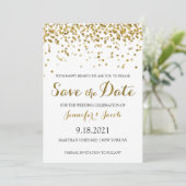 Save The Date Parties scintillant Or Confetti Enregistrer La Dat (Debout devant)