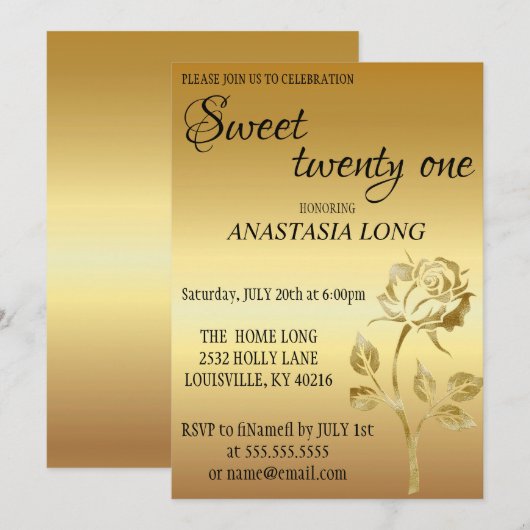 Save The Date Parties scintillant Or Moderne Et Élégante Enregis (Devant / Derrière)