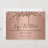 Save The Date Parties scintillant rose Gold Sparkle perche Quint (Devant)