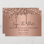 Save The Date Parties scintillant rose Gold Sparkle perche Quint (Devant / Derrière)
