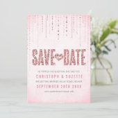 Save The Date Parties scintillant rose Look Enregistrer la date (Debout devant)