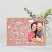 Save The Date Parties scintillant rose Rose Gold Mariage Enregis (Debout devant)
