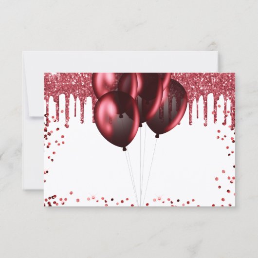 Save The Date Parties scintillant rouge blanc d'anniversaire gou (Dos)