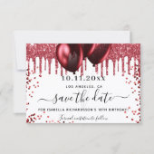 Save The Date Parties scintillant rouge blanc d'anniversaire gou (Devant)