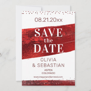 Save The Date Parties scintillant rouge Bourgogne Élégante Photo