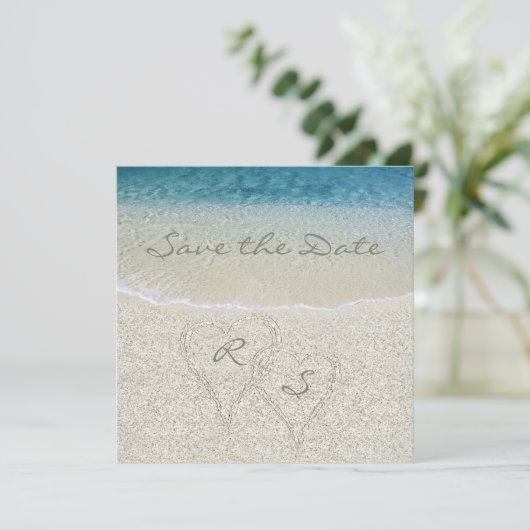 Save The Date Parties scintillant Sandy Beach Mariage Enregistre (Debout devant)
