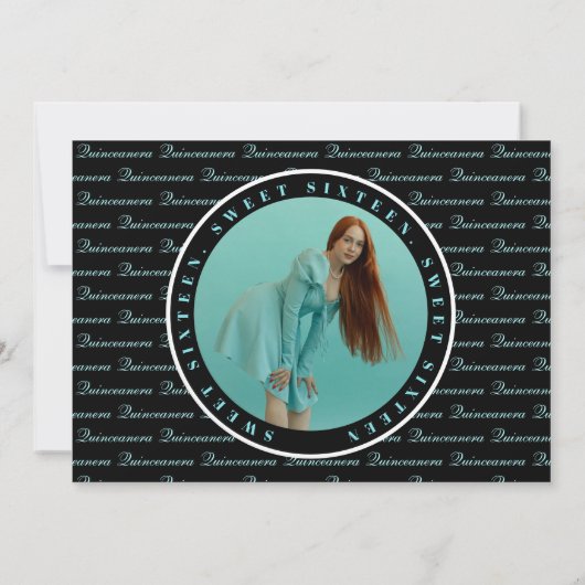 Save The Date Parties scintillant turquoise enchanteresse Prince (Dos)