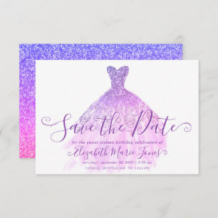 Save The Date Parties scintillant violet clair Chic Robe douce 1