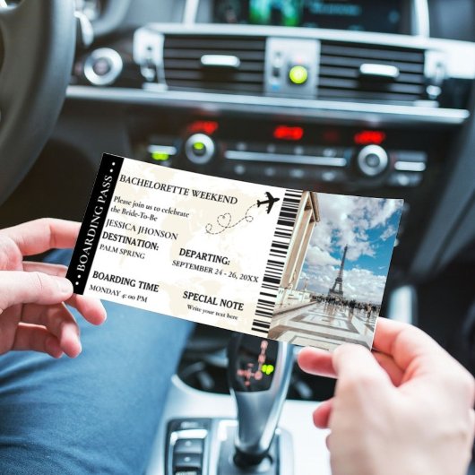 Save The Date Passe d'embarquement Bachelorette Billet Invitatio