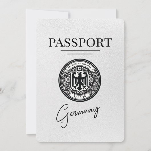 Save The Date Passeport Allemagne Blanche Enregistrer La Date (Devant)