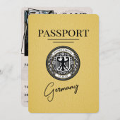 Save The Date Passeport Allemagne Jaune Enregistrer La Date (Devant / Derrière)