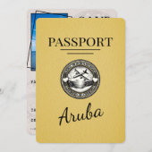 Save The Date Passeport Aruba Jaune Enregistrer La Date (Devant / Derrière)