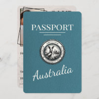 Passeport Australie turquoise Enregistrer La Date
