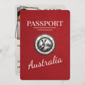 Save The Date Passeport Australien Rouge Enregistrer La Date (Devant / Derrière)