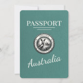 Save The Date Passeport Australien Turquoise Enregistrer La Date (Devant)