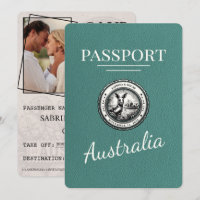 Passeport Australien Turquoise Enregistrer La Date