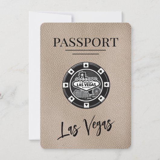 Save The Date Passeport Beige Las Vegas Enregistrer La Date (Devant)