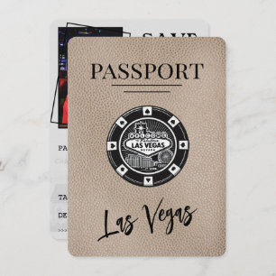 Save The Date Passeport Beige Las Vegas Enregistrer La Date
