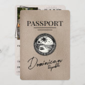Save The Date Passeport Beige République Dominicaine Enregistrer (Devant / Derrière)
