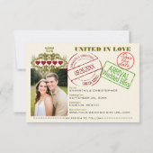 Save The Date Passeport blanc pour des vacances de mariage amusa (Dos)