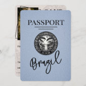 Save The Date Passeport Bleu Dusty Brésil Enregistrer La Date (Devant / Derrière)