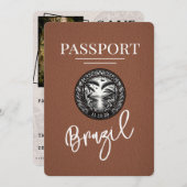 Save The Date Passeport Brésil Brown Enregistrer La Date (Devant / Derrière)