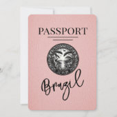 Save The Date Passeport Brésil Rose Enregistrer La Date (Devant)