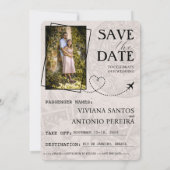 Save The Date Passeport Brésil Vert Enregistrer La Date (Dos)