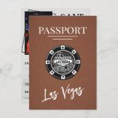 Save The Date Passeport Brown Las Vegas Enregistrer La Date (Devant / Derrière)