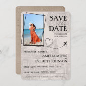 Save The Date Passeport Cancun Beige Enregistrer La Date (Devant / Derrière)
