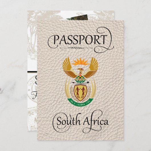 Save The Date Passeport d'Afrique du Sud ivoirienne Enregistrer  (Devant / Derrière)