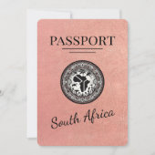 Save The Date Passeport d'Afrique du Sud rose Gold (Devant)