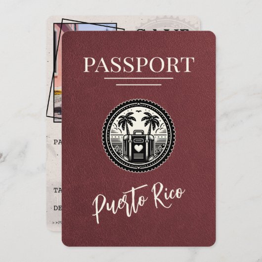 Save The Date Passeport de Bourgogne Porto Rico (Devant / Derrière)