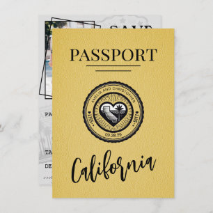 Save The Date Passeport De Californie Jaune Enregistrer La Date