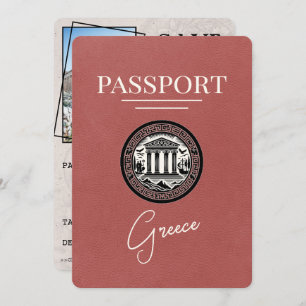 Save The Date Passeport de la Grèce de Bourgogne Lumière Enregis