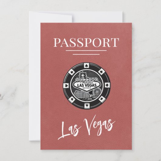 Save The Date Passeport De Las Vegas En Bourgogne Lumière Économ (Devant)