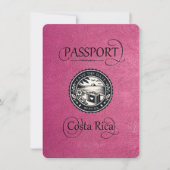 Save The Date Passeport de Magenta Costa Rica (Devant)